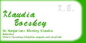 klaudia bocskey business card